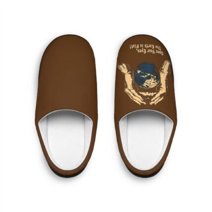 Open Your Eyes, The Earth is Flat! Indoor Slippers