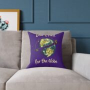 Don't Fall for the Globe, Square Pillow - Image 3