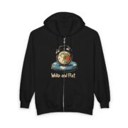 Woke and Flat, Full Zip Hooded Sweatshirt - Image 2