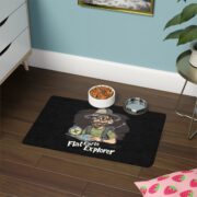 Flat Earth Explorer, Pet Food Mat - Image 4