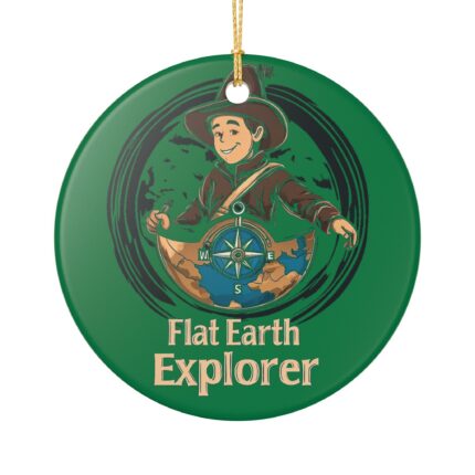 Flat Earth Explorer, Ceramic Decoration Ornament