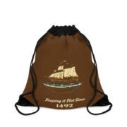 Keeping it Flat Since 1492, Drawstring Bag - Image 3